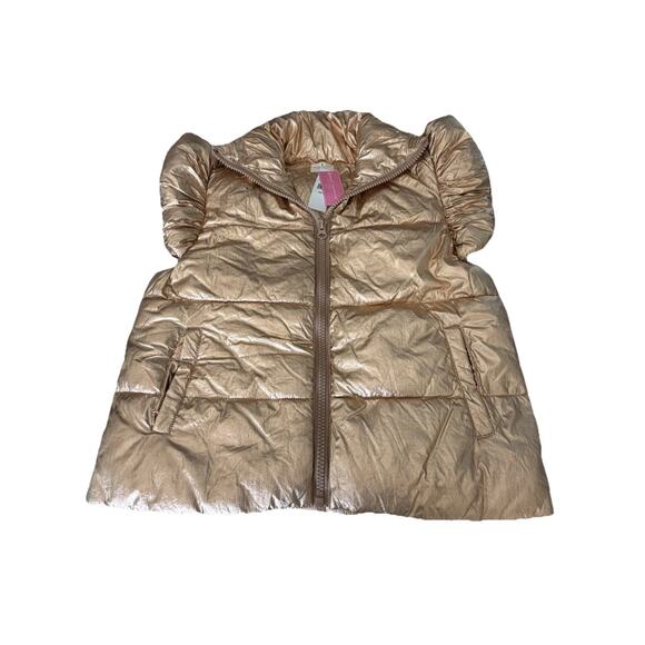 Simply Southern Gold Metallic Puffer Vest Size XS/S Futuristic Space Age NWT - Picture 1 of 6